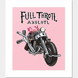 Full Throttle Axolotl on Motorcycle Posters and Art